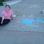 Psychology major Marie Hosep presents at GVSU Chalk Art Symposium